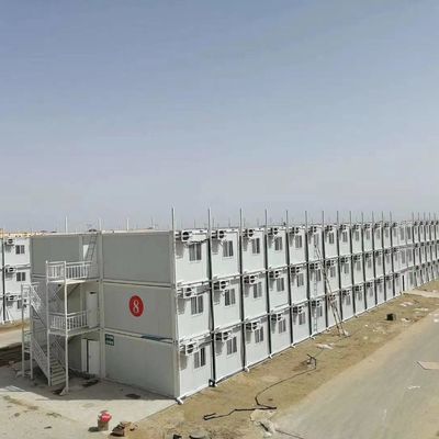 مقاومت در برابر زلزله و باد 3 طبقه ساختار ماژولار خانه کانتینری برای اجاره یا موقتی سایت کارکن کمپینگ