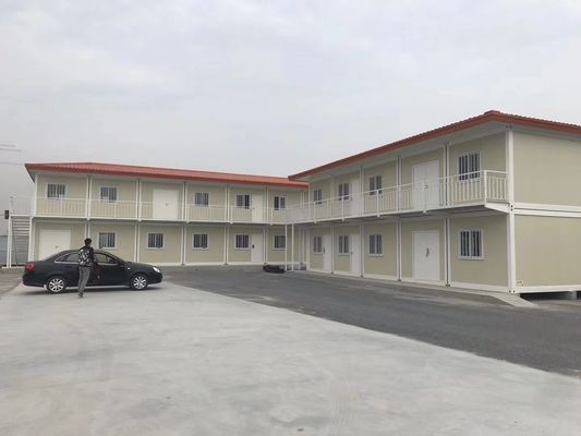 ساختمان مدرسه پیش ساخته / خانه های کانتینر بسته بندی قابل جمع و جور خانه های کانتینر پیش ساخته قاب 40 فوت پناهگاه موقت