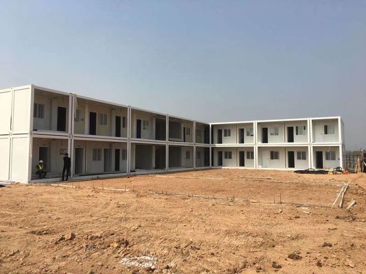 2 طبقه کابین قابل حمل سایت دفتر حمل و نقل کانتینر خانه آماده