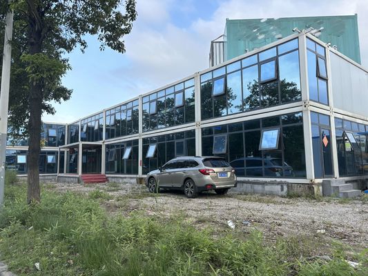 انعطاف پذیر و آسان سایت قابل حمل دفتر کانتینر فولاد قاب ماژولار سنگ پشم ساندویچ پانل خانه ماژولار